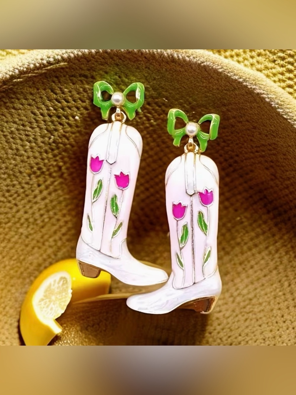 Western Cowboy Boot Earrings New Modern - Picture 5 of 7